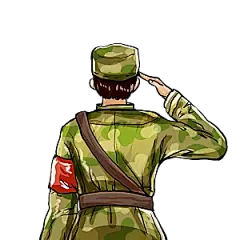 军人卡通迷彩服战士手绘解放军手绘素材