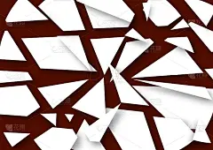 抽象的3D背景与白纸切割形状。