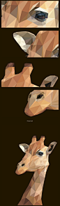 Low-poly: Giraffe on Behance 长颈鹿LowPoly低面低多边形素材抽象平面设计艺术元素背景图片模板 low poly triangles