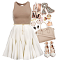 A fashion look from October 2015 featuring mini skirt, heels & pumps and pink purse. Browse and shop related looks.