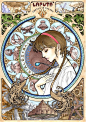 【宫崎骏的动画人物vs新古典主义画风】源于：httpio9.comgorgeous-art-deco-inspired-portraits-of-miyazakis-char-1366703124。要是想要做桌面，就等我发微信，你们直接存就好！可以搜 威 信：itututu（爱兔兔兔）