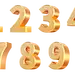 倒计时 数字 设计 高清 png 镀金 3D 建模 立体 金色 反光 