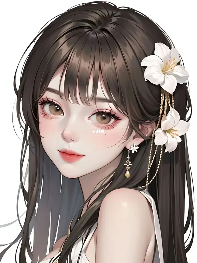 彩虹色头发少女头像（2）