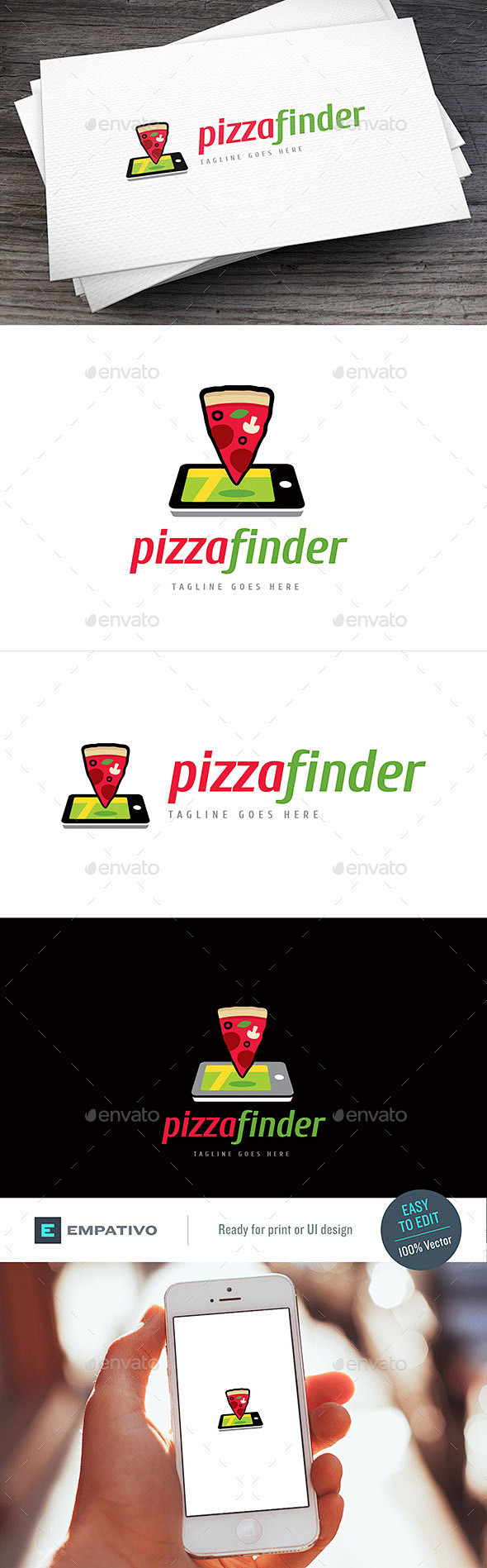 披萨仪商标模板——食品标志模板Pizza...