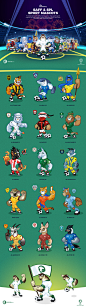 SAAF & SPL Mascot Designs : During the last years I have worked together with 3e60 creative agency for Saudí Arabian Football Federation (SAAF) in several projects, among others I have created SA national football team mascot and a set of 14 mascots f
