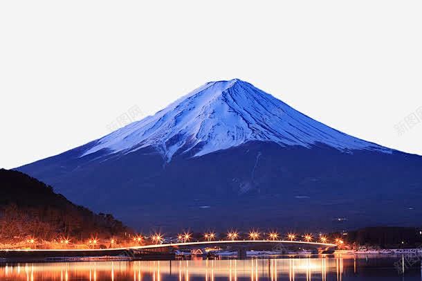 日本富士山高清素材 富士山 灯光 蓝色 ...