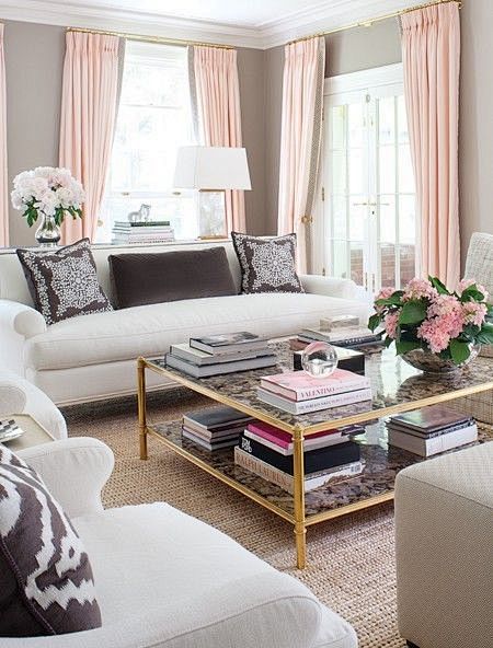 pink + grey living r...