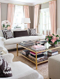 pink + grey living room: 