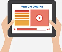 矢量手绘手拿平板展示免抠素材_新图网 https://ixintu.com 矢量 手绘 手拿平板 播放