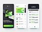 Atom Bank - 数字金融科技 iOS UI 套件模板银行电脑业务清洁最小电子钱包金融科技银行数字绿色概念应用程序