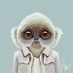 动物名片---金丝猴 人物时尚插画