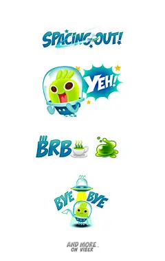 Viber的外星人贴纸由Alongkorn Sanguansook，通过Behance： 