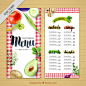 Watercolor menu vegan restaurant Free Vector