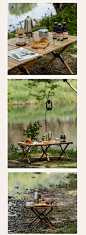 Gopast实木蛋卷桌户外露营便携式可折叠桌椅家用自驾游野餐桌套餐-淘宝网