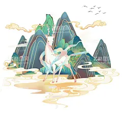 国潮麋鹿插画  - 源文件下载【酷图网】敦煌九色鹿,九色鹿插画,国潮插画,国潮海报,中国风海报,敦煌符号,鹿剪影,麋鹿,敦煌文化,传统壁画,神话故事,东方韵,中国风,国潮,传统中国,东方传统,白鹿逐月,国潮九色鹿,中秋,矢量鹿,丝绸之路,神话,彩带,神鹿,鹿,手绘鹿,插画,鹿装饰,祥云,壁画,敦煌壁画,莫高窟,中国文化,传统文化,文化遗产