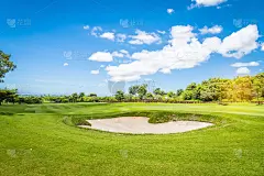 沙土障碍,美,洞,水平画幅,沙子,进行中,草坪,夏天,户外,草