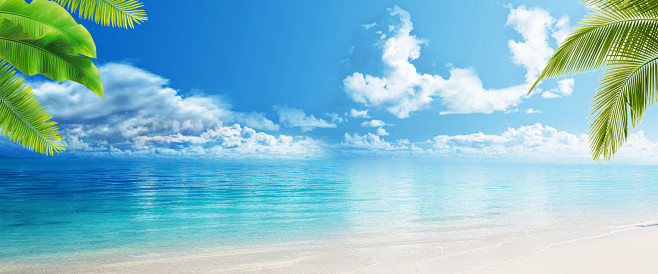 海滩背景，海滩人物人物，海边，，度假旅游...