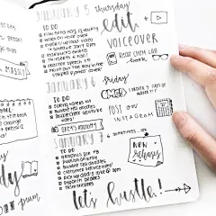 【设计说晚安】谁说手帐一定花花绿绿才好看？ins：thecoffeemonsterzco 的手帐记录每日 to do list，只有黑白两色，但整齐的排版加上简单的小插画，也有另一番美感#手帐研究室# ​​​​