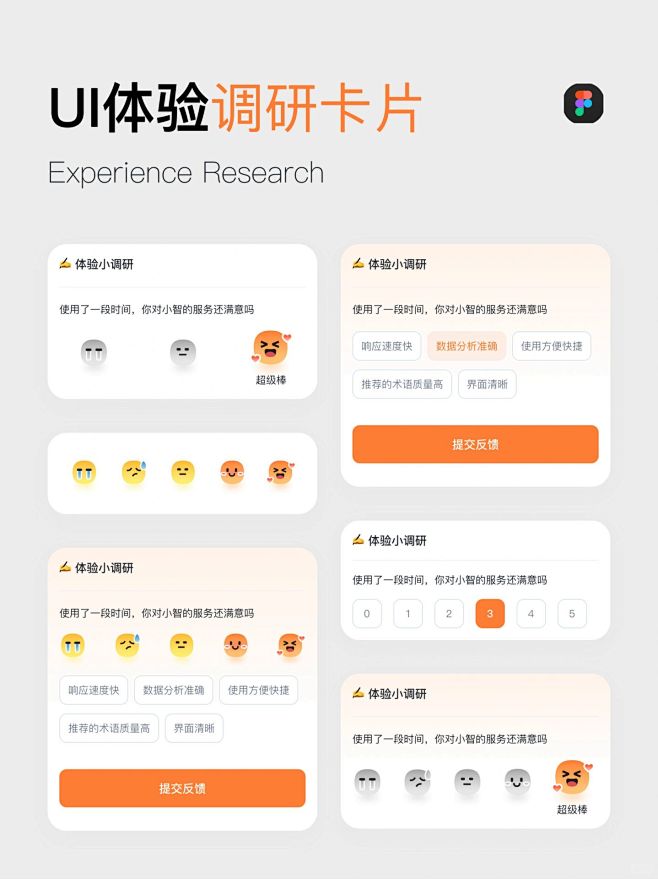 一组UI调研卡片✈️摸鱼小case