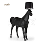 荷兰 Moooi Horse Lamp 动物系列 黑马 落地灯 马灯 创意灯饰