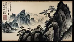 山水画 【酷图网】国画,中国画,山水画,水墨画,工笔画,山峰,河流,树木,高清,壁纸,装饰画