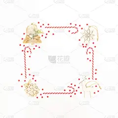 白色背景上的圣诞装饰、五彩纸屑和糖果手杖制成的框架。平的。新年的概念