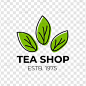 茶叶标识。绿茶矢量图标