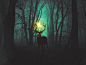 Dark forest darkness forest deer design ps25under25 awesome-surreal adobe dark photomanipulation art