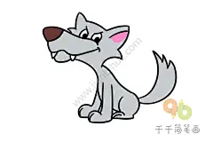 可怕的大灰狼简笔画_陆地动物 : 大灰狼简笔画图片，狼的四肢修长，趾行性，利于快速奔跑。头腭尖形，颜面部长，鼻端突出，耳尖且直立，嗅觉灵敏，听觉发达。