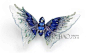 Wallace Chan (Wallace Chan) Fluttery系列珠宝
坦桑石胸针
Whimsical Blue胸针，镶嵌三颗坦桑石，雕冰种翡翠，青金石和蓝宝石