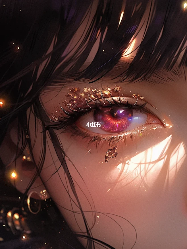 故事之瞳·绝美眼妆·眼部特写图片_AI绘画图片素材-花瓣网