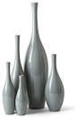 Bliss Modern Tulip Slate Grey Ceramic Vases - Set of 5 eclectic-vases@北坤人素材