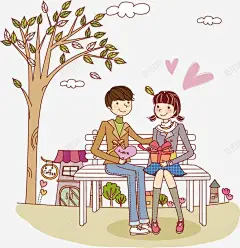 卡通情侣 礼物 元素 免抠png 设计图片 免费下载 页面网页 平面电商 创意素材