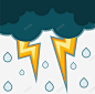 卡通雷阵雨插画矢量图高清素材 下雨 打雷 矢量乌云 矢量图 矢量闪电 闪电 雷阵雨 黄色闪电 元素 免抠png 设计图片 免费下载