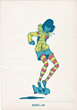 滑板即犯罪：来自Gerhard Human的一组手绘插画《Skateboarding is a Crime》。非常有趣的一种视觉效果，纯色的线条以及撞色的应用都是非常让人着迷