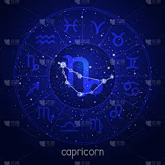 黄道星座和摩羯座与占星圈。