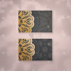 名片模板黑色与复古黄金饰品为您的个性。