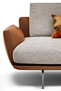 Sectional leather and fabric sofa GET BACK | Sectional sofa by Poltrona Frau