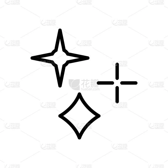 闪耀图标设计矢量模板插图素材-花瓣网