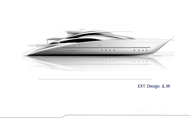 手绘，游艇，工业设计，产品设计，普象网