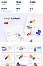 30款时尚极简饼图柱状图可视化数据分析信息统计图表总结ppt模板-淘宝网