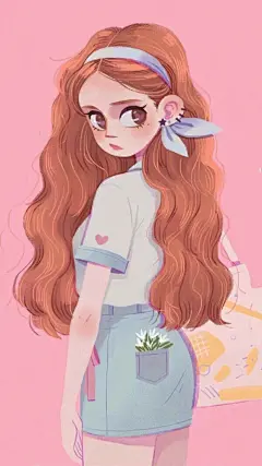 插画、人物、森系、文字、小清新、壁纸、手绘、水彩、治愈系、唯美、意境