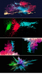 彩色喷绘飞溅喷墨烟雾涂鸦彩墨背景图