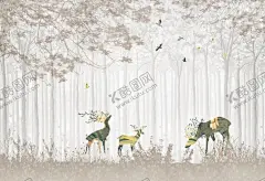 麋鹿装饰画 【酷图网】北欧背景墙,客厅背景墙,沙发背景墙,现代简约,北欧风景,抽象,云雾树林,云雾森林,动物,鹿,森林麋鹿,树林麋鹿,风景画,风景背景墙,北欧简约,北欧风格,卧室背景墙,电视背景墙,意境,唯美,3D背景墙,小清新背景墙,餐厅背景墙,背景墙,壁纸,壁画,墙纸,墙画,装饰画,现代简约背景,