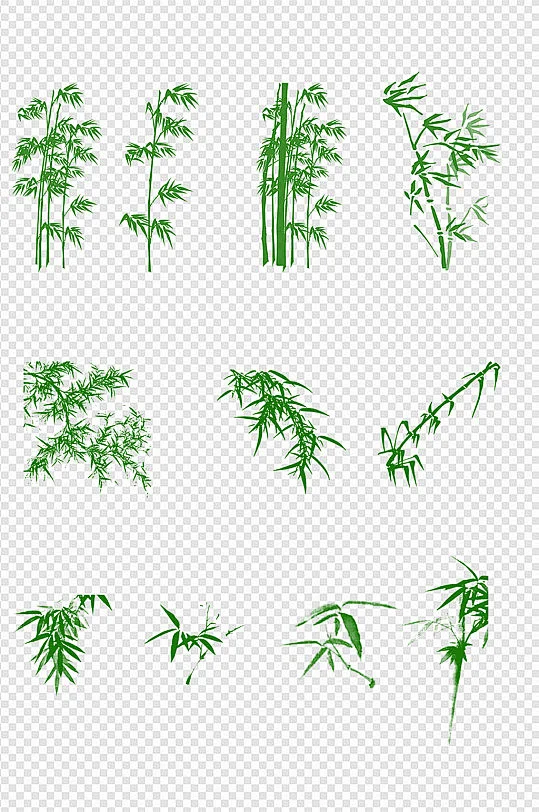 竹子竹林竹叶竹翠竹竹枝竹笋免扣元素-花瓣网