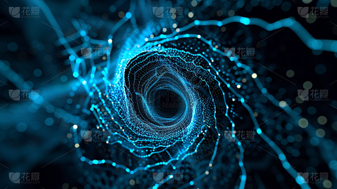 特效通用科技感蓝色粒子光效背景场景图片素材