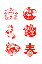 中国风鼠年新年窗花窗贴
