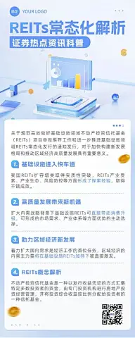 金融证券热点行业资讯知识科普轻拟物风长图海报套装