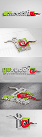 3D立体LOGO字生成器模板 云素材 PVC 水晶字效果图 PSD源文件 艺术字 LOGO样机 贴图 智能LOGO