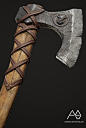 Viking Axe, Artem Mykhailov : A personal project.
7.5k tris, 4096x2048 single texture set.
Rendered in Marmoset Toolbag 4, using new Ray tracing feature.